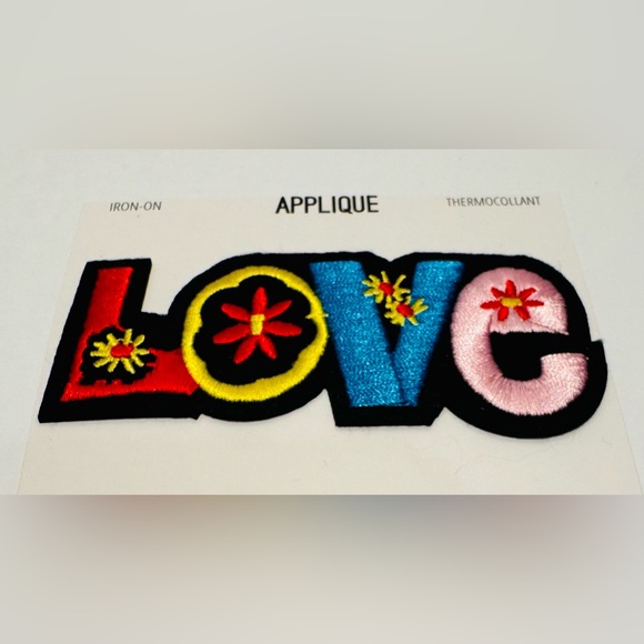 Embroidered LOVE Iron-On Patch - Picture 7 of 7